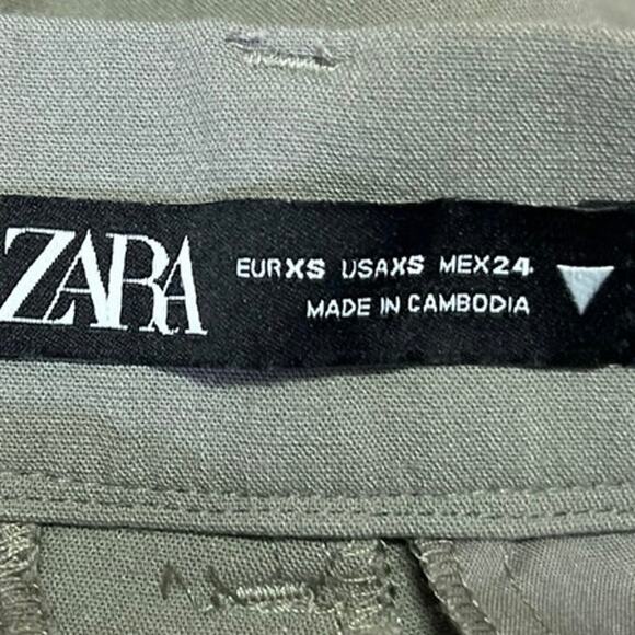 Zara Gray High Waisted Pleated Wide Leg Loose Fit Trouser Dress Pants Size XS - Picture 4 of 4